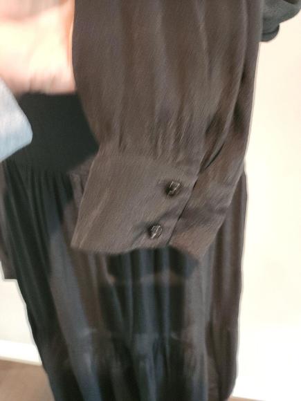 Zara Black Long Sleeve Ruffle Dress  Size Small - Picture 4 of 9